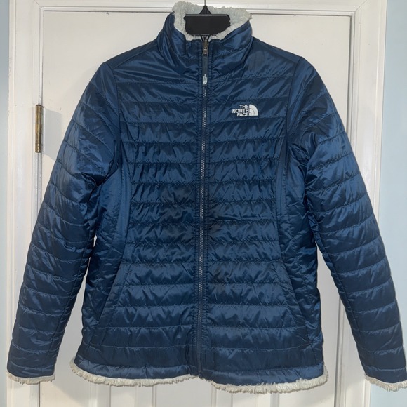 The North Face Other - The North Face Reversible Mossbud‎ Swirl Insulated Jacket Girls XL 18 Blue/Teal